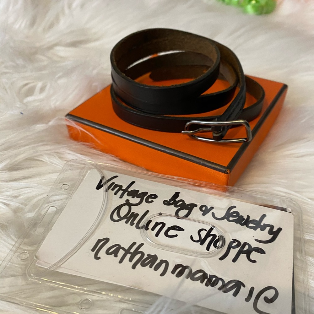 Hermes leather necklace